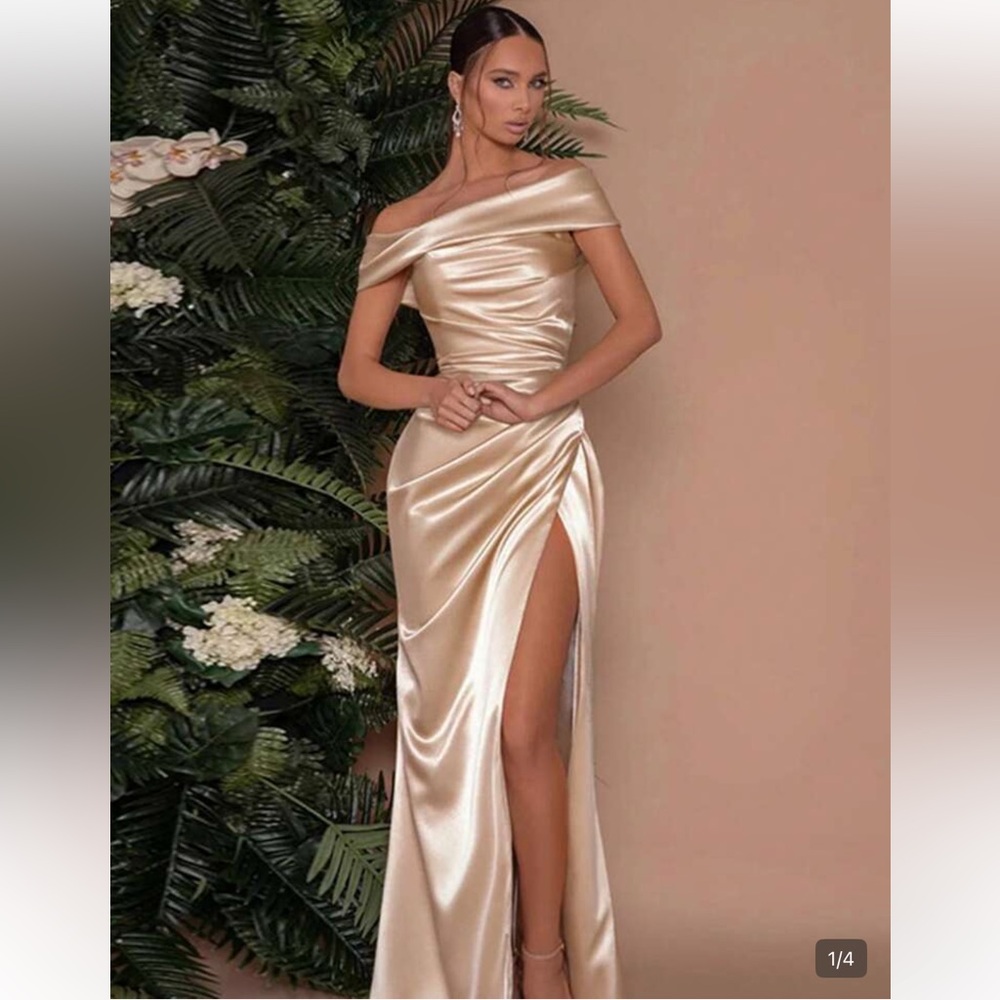 Glamorous One-Shoulder Satin Gown
